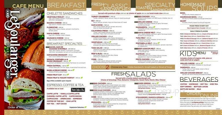 Le Boulanger - Menlo Park, CA menu_pic