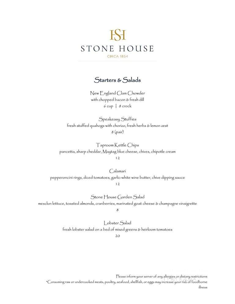 Stone House - Little Compton, RI menu_pic