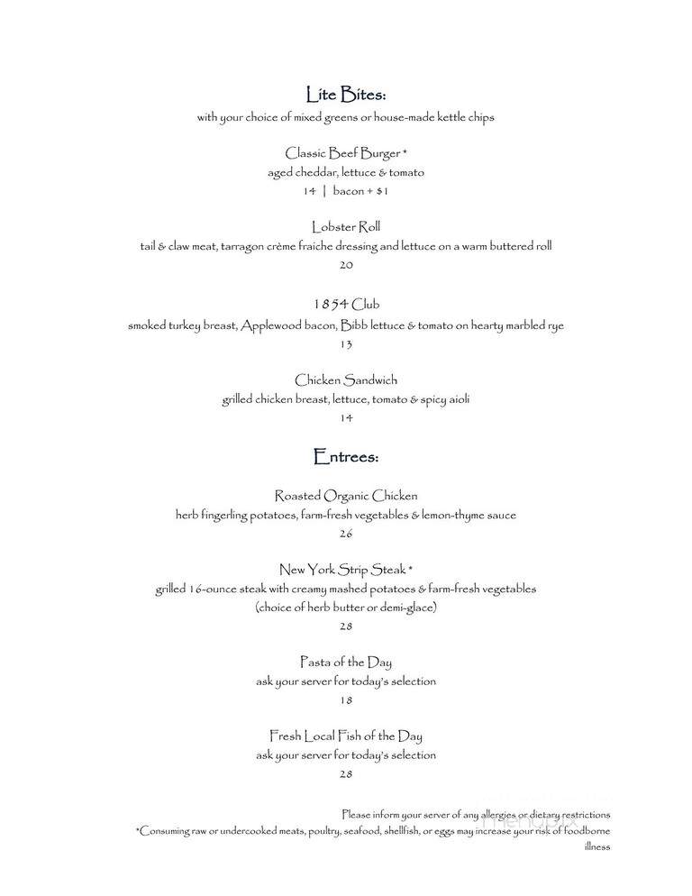 Stone House - Little Compton, RI menu_pic