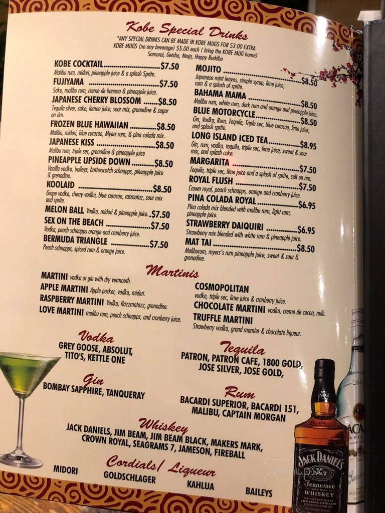 Kobe Steakhouse - Clayton, NC menu_pic