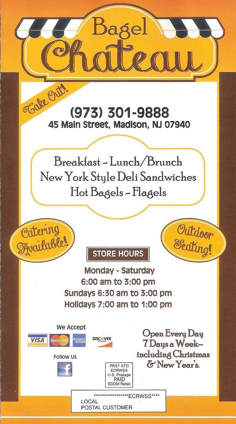 Bagel Chateau of Madison - Madison, NJ menu_pic