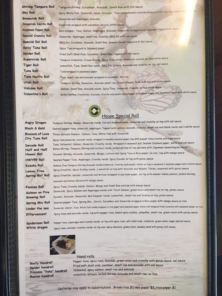 Kazoku Sushi - Mandeville, LA menu_pic