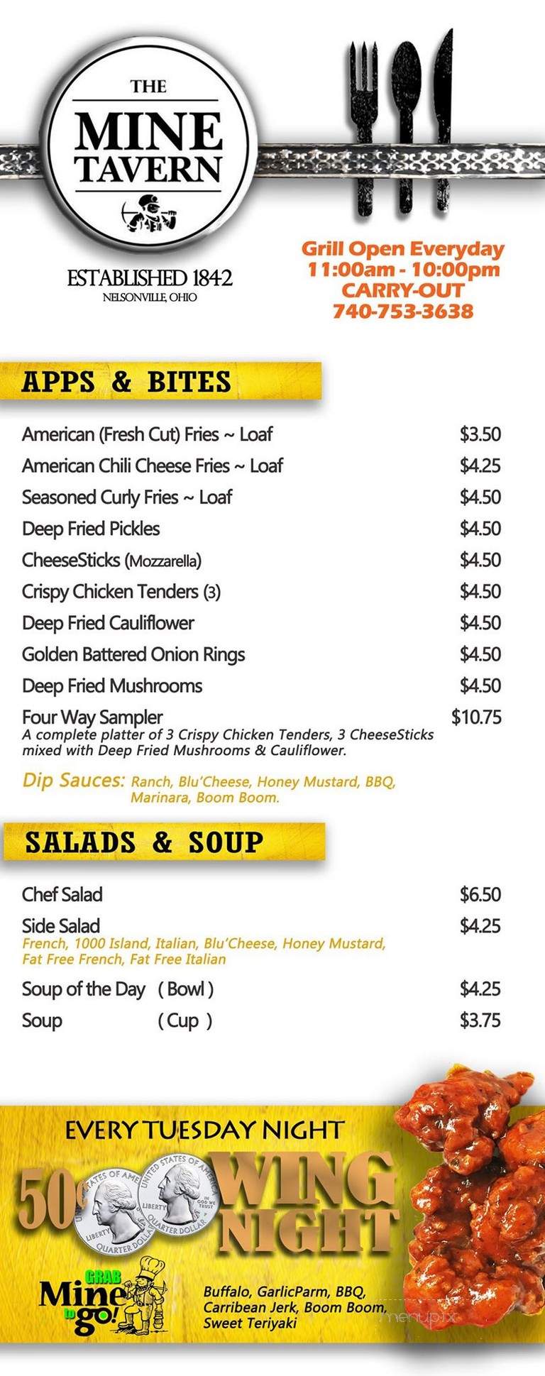 Mine Tavern Office - Nelsonville, OH menu_pic