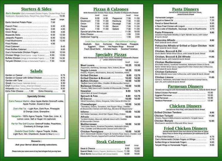 Zoe's Restaurant and Pizzeria - Winchendon, MA