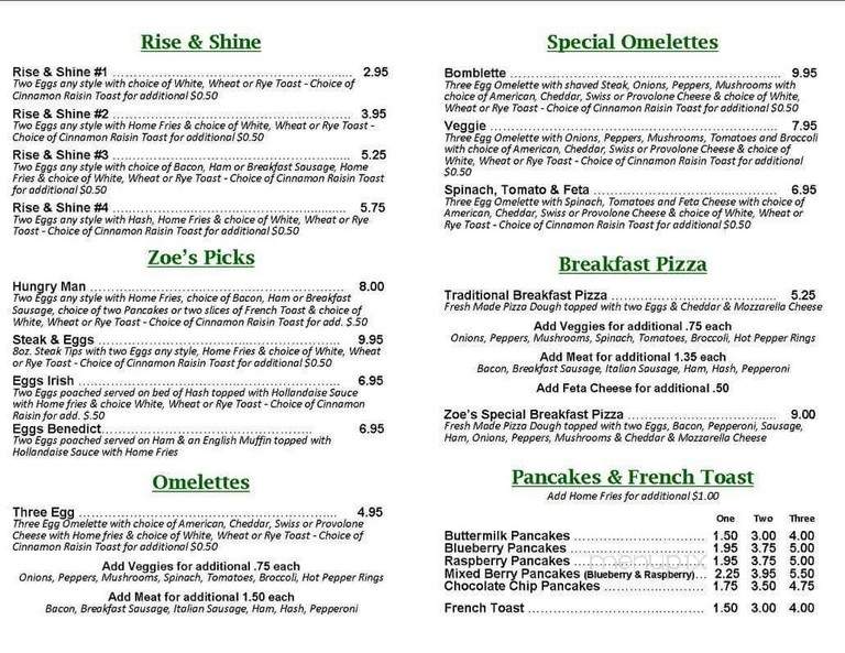 Zoe's Restaurant and Pizzeria - Winchendon, MA menu_pic