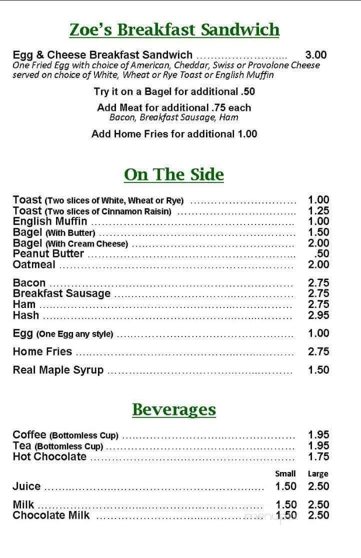 Zoe's Restaurant and Pizzeria - Winchendon, MA menu_pic