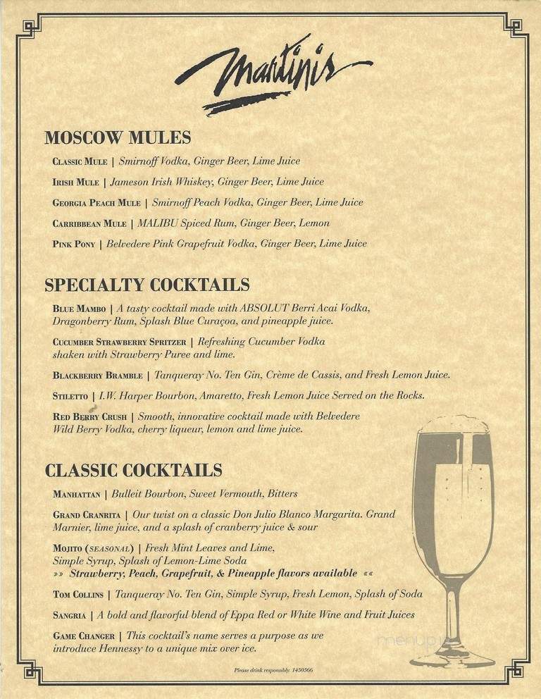 Martinis - Iowa City, IA menu_pic