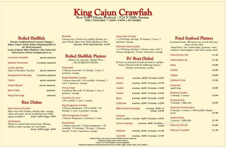 King Cajun Crawfish - Orlando, FL