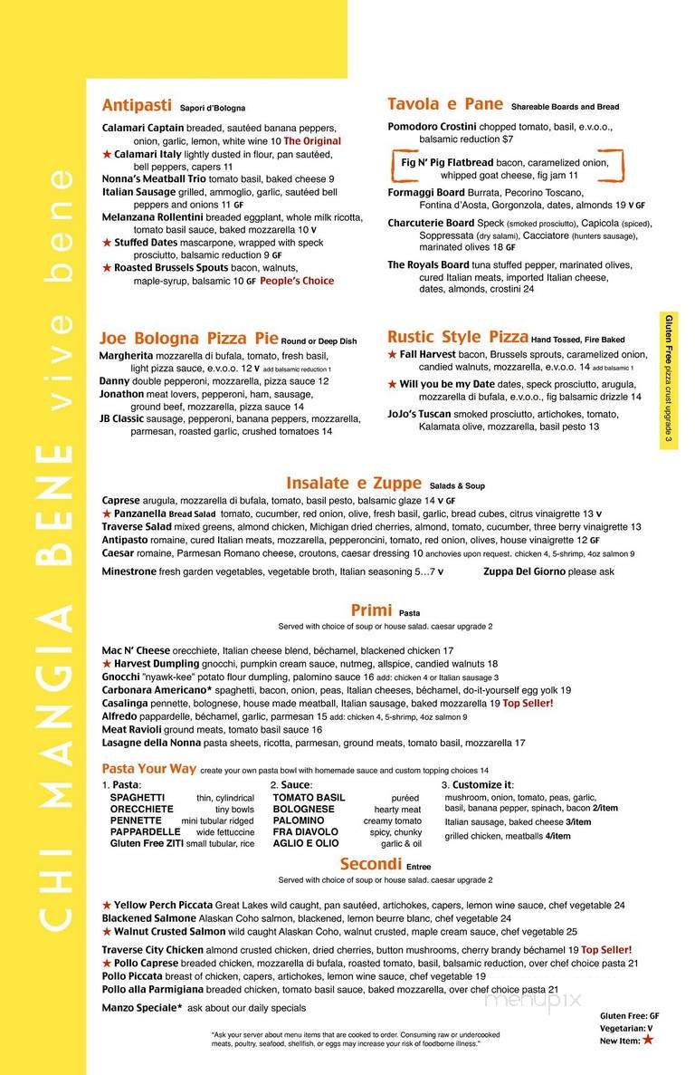 Via Bologna - Clarkston, MI menu_pic