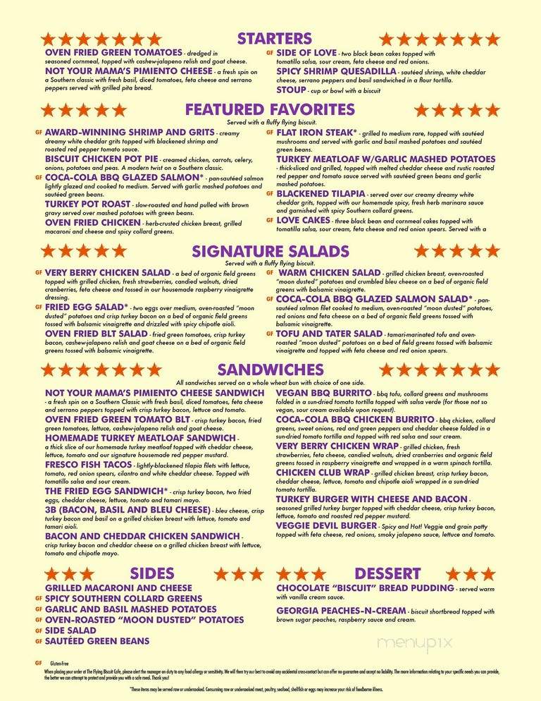 Menu of Flying Biscuit Cafe in Charlotte, NC 28209