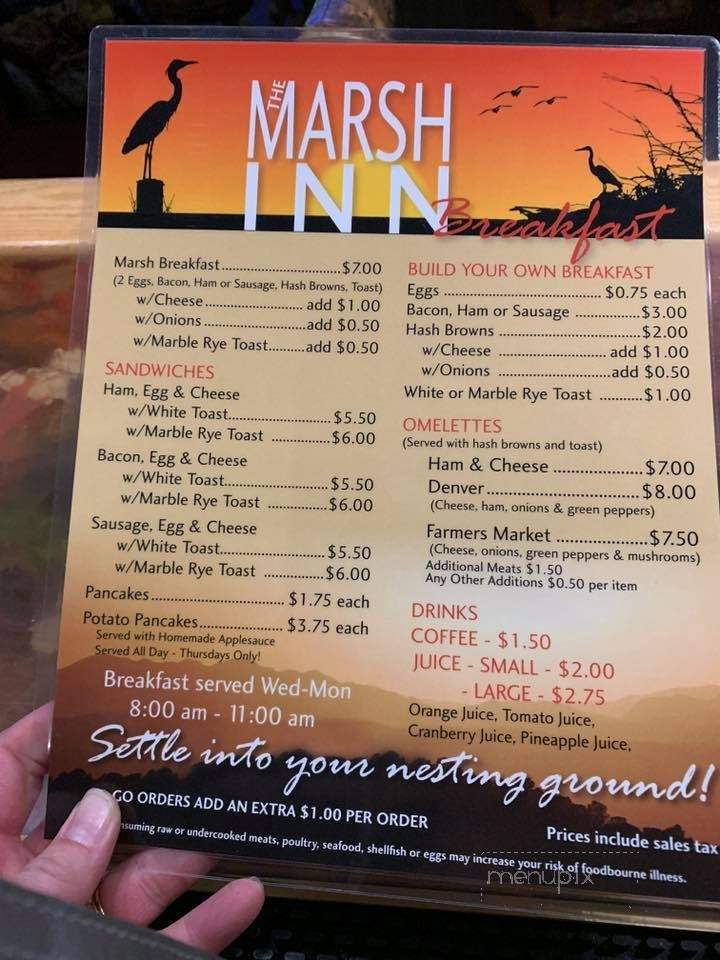 Marsh Inn - Reedsville, WI menu_pic