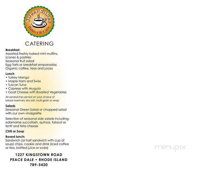 Sweet Cakes, Inc. - Wakefield, RI menu_pic