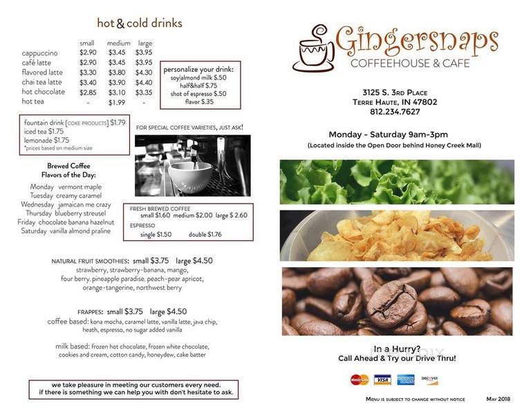 Gingersnaps Coffeehouse & Cafe - Terre Haute, IN