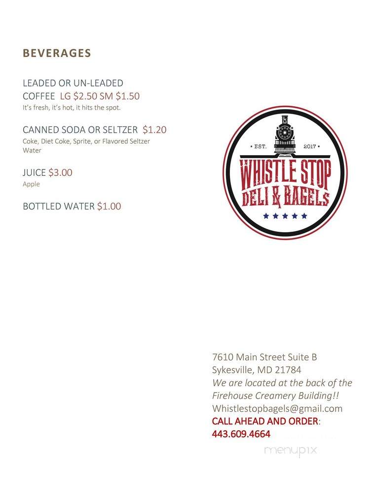 Bagel Cafe - Sykesville, MD menu_pic