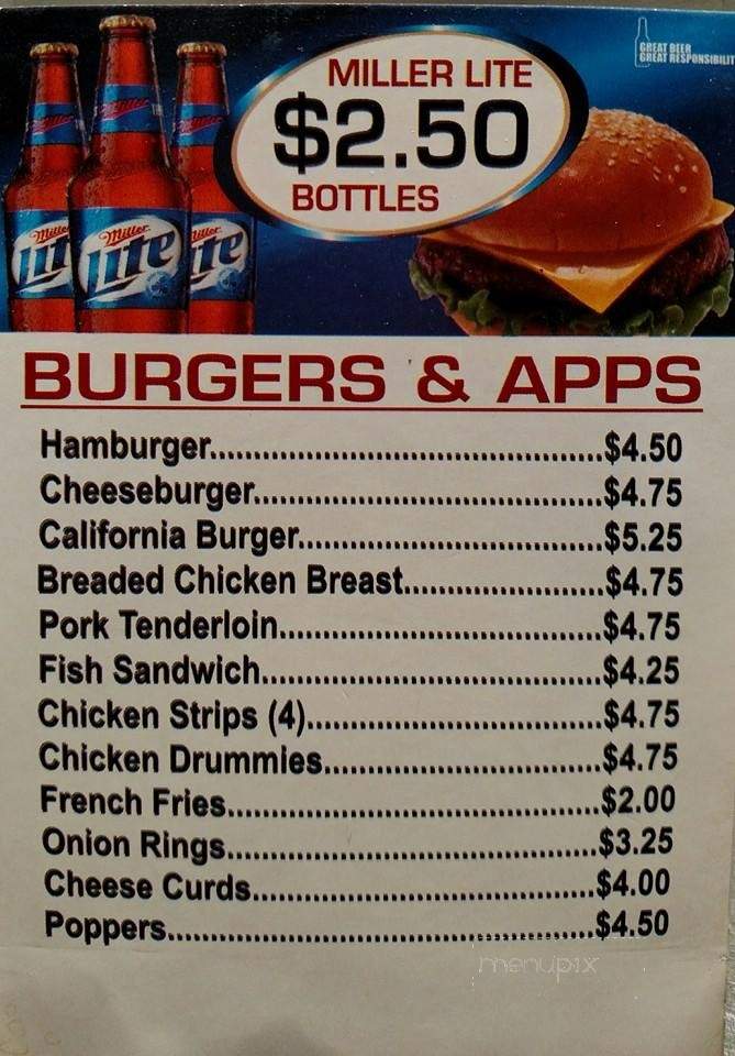 Eagle Lounge Incorporated - Balsam Lake, WI menu_pic