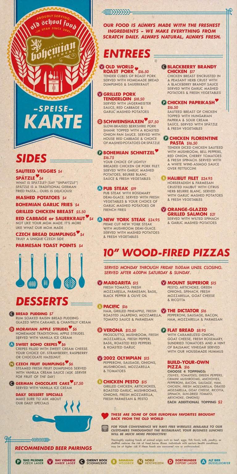 Bohemian Brewery & Grill - Midvale, UT menu_pic
