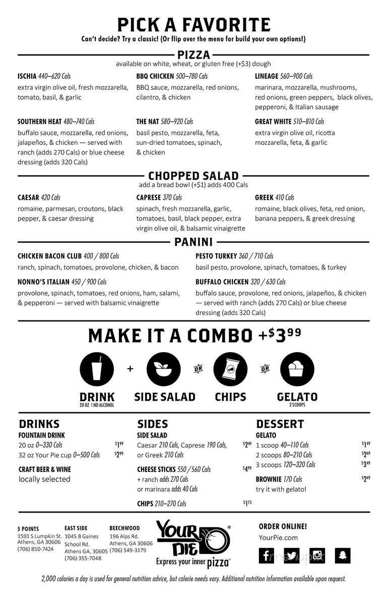 Your Pie - Athens, GA menu_pic