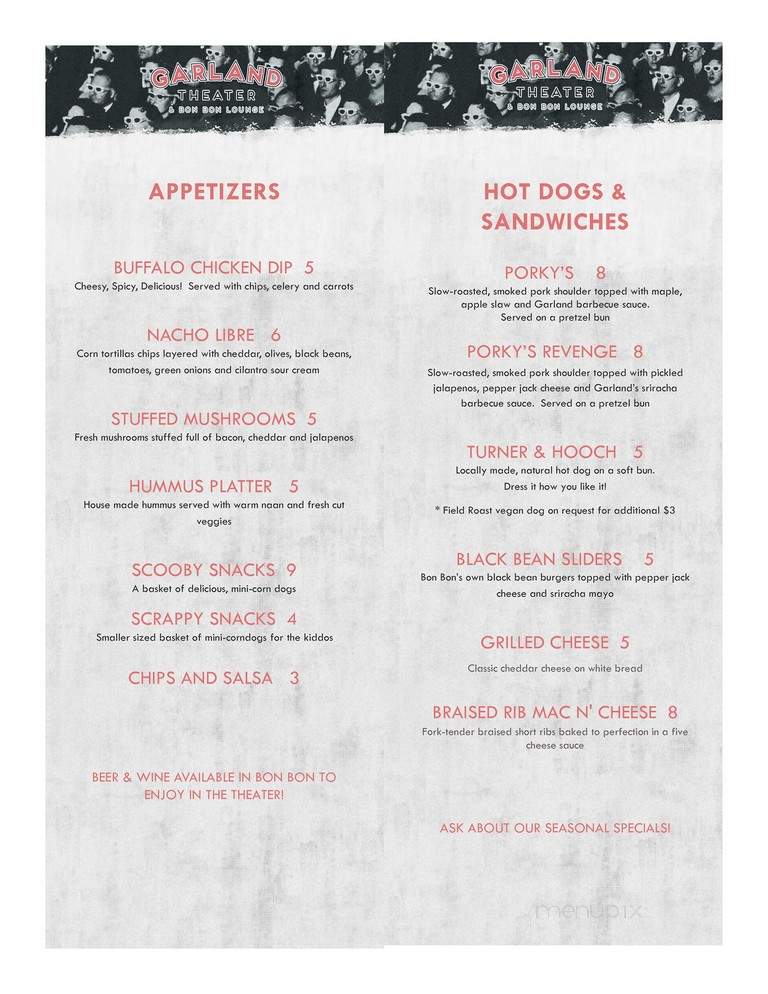 Bon Bon - Spokane, WA menu_pic
