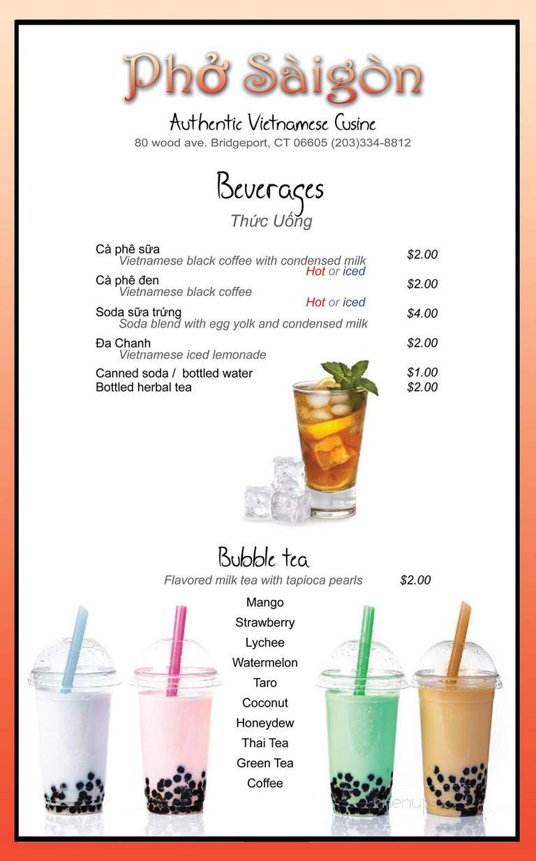 Pho Saigon - Bridgeport, CT menu_pic