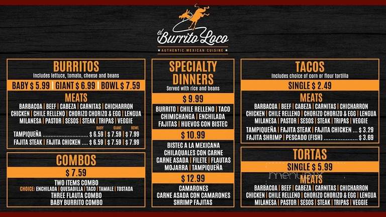 El Burrito Loco - Crest Hill, IL menu_pic