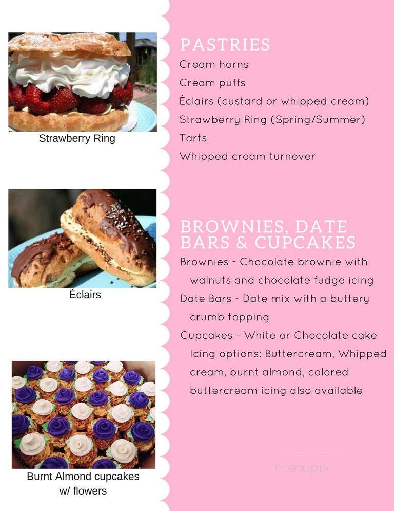 Peters' Bakery - San Jose, CA menu_pic