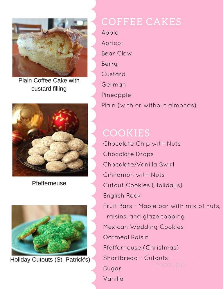 Peters' Bakery - San Jose, CA menu_pic