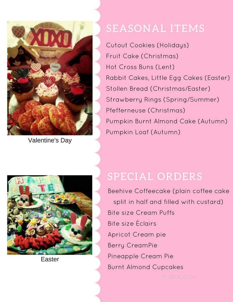 Peters' Bakery - San Jose, CA menu_pic