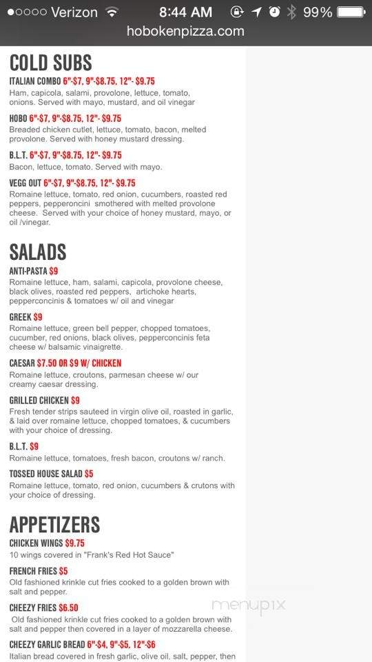 Hoboken Pizza & Beer - San Diego, CA menu_pic