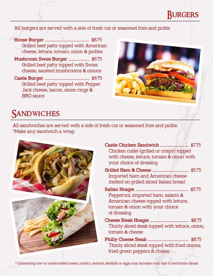 Castle Pub - Ebensburg, PA menu_pic