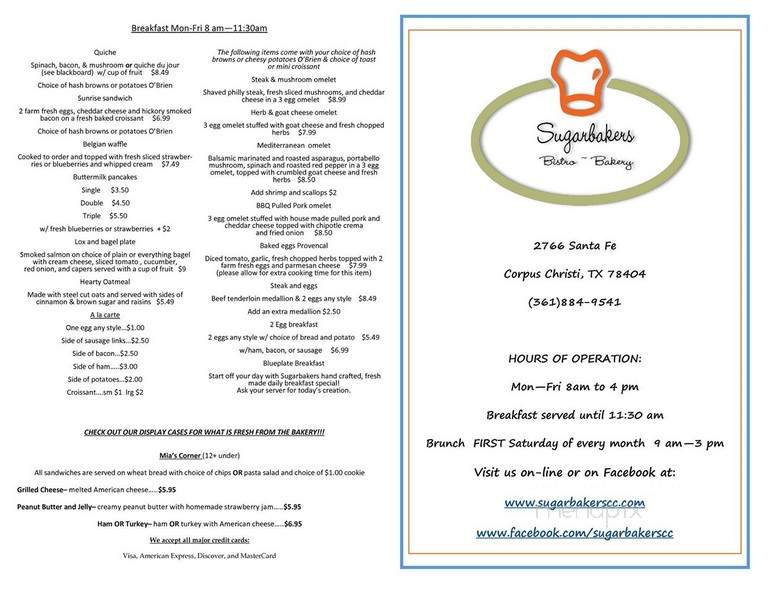 Sugarbakers Deli & Bakery - Corpus Christi, TX menu_pic
