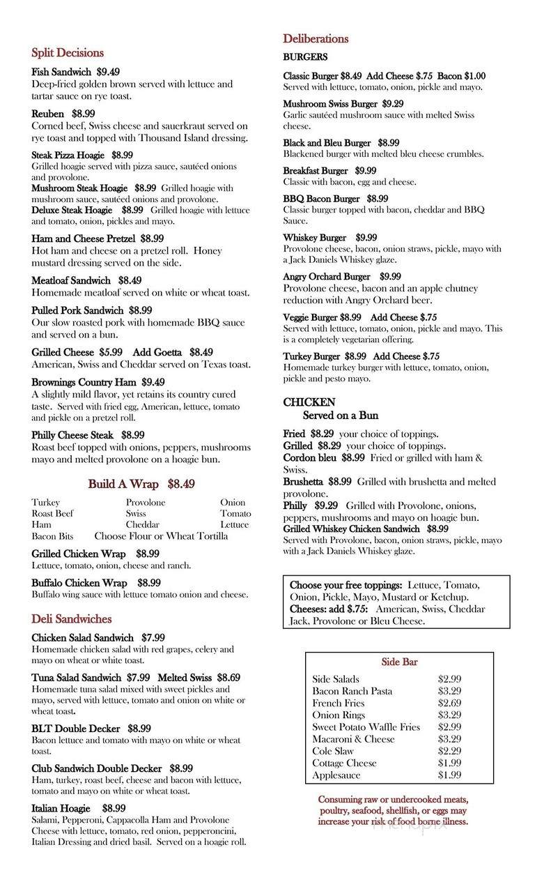 Washington Cafe - Washington, DC menu_pic