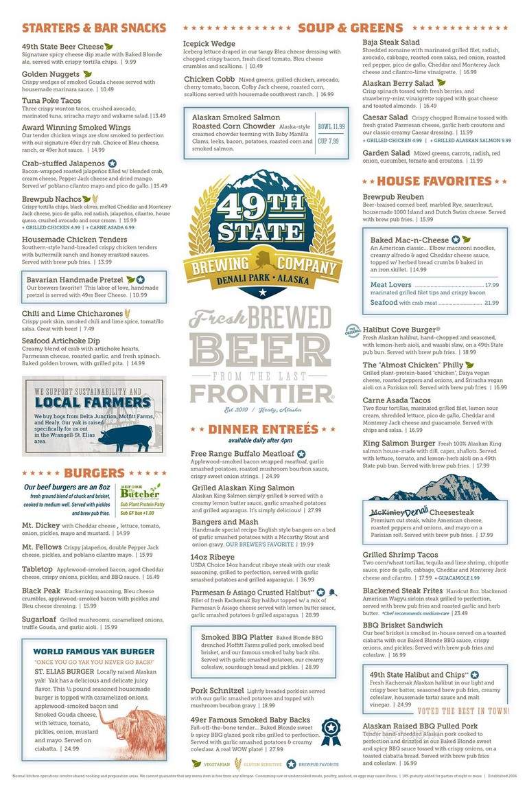 49th State Brew Pub - Healy, AK menu_pic