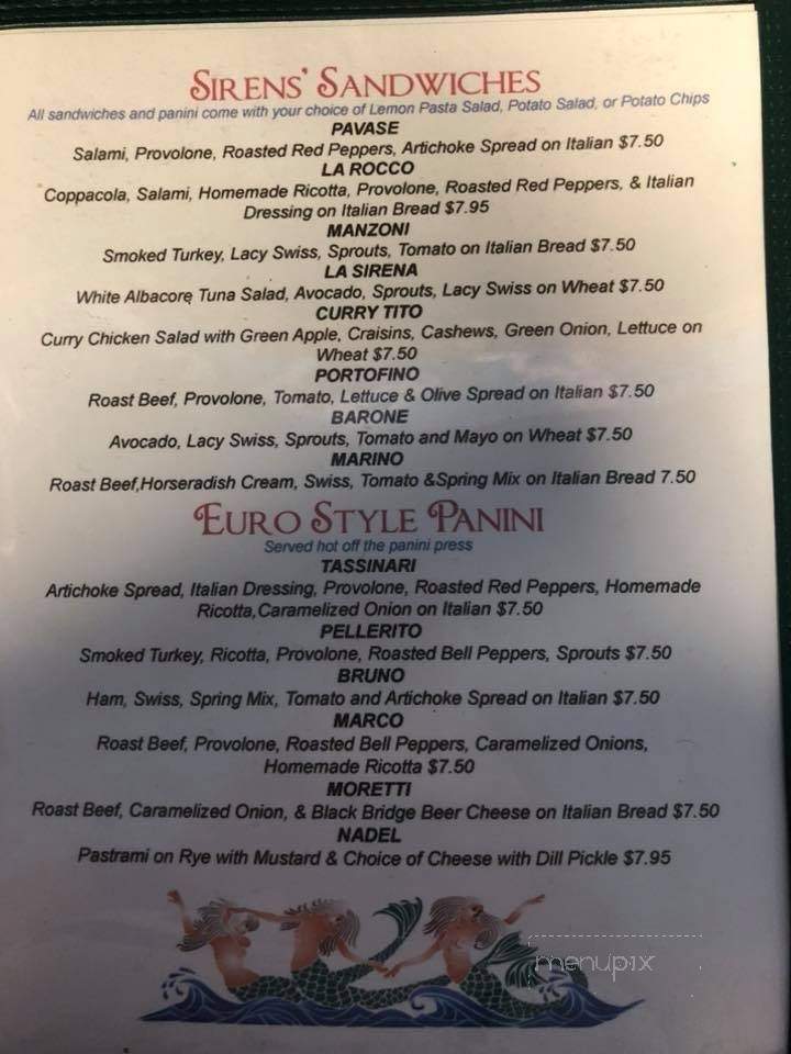 Siren's Cafe - Kingman, AZ menu_pic