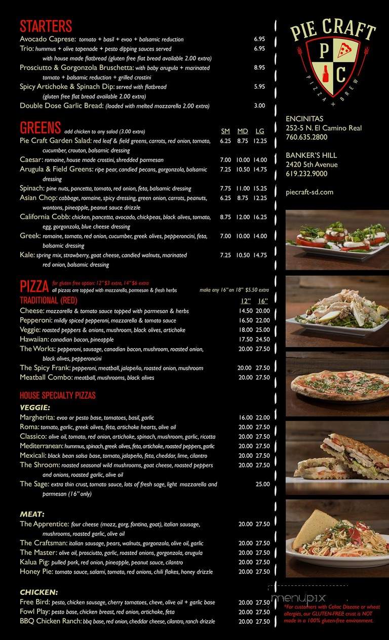 Pizzicato - San Diego, CA menu_pic