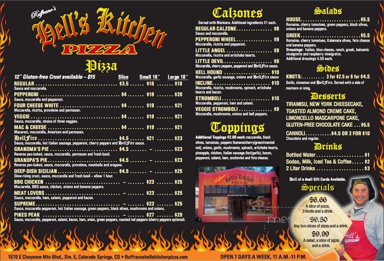 Ruffrano's Hells Kitchen - Manitou Springs, CO menu_pic