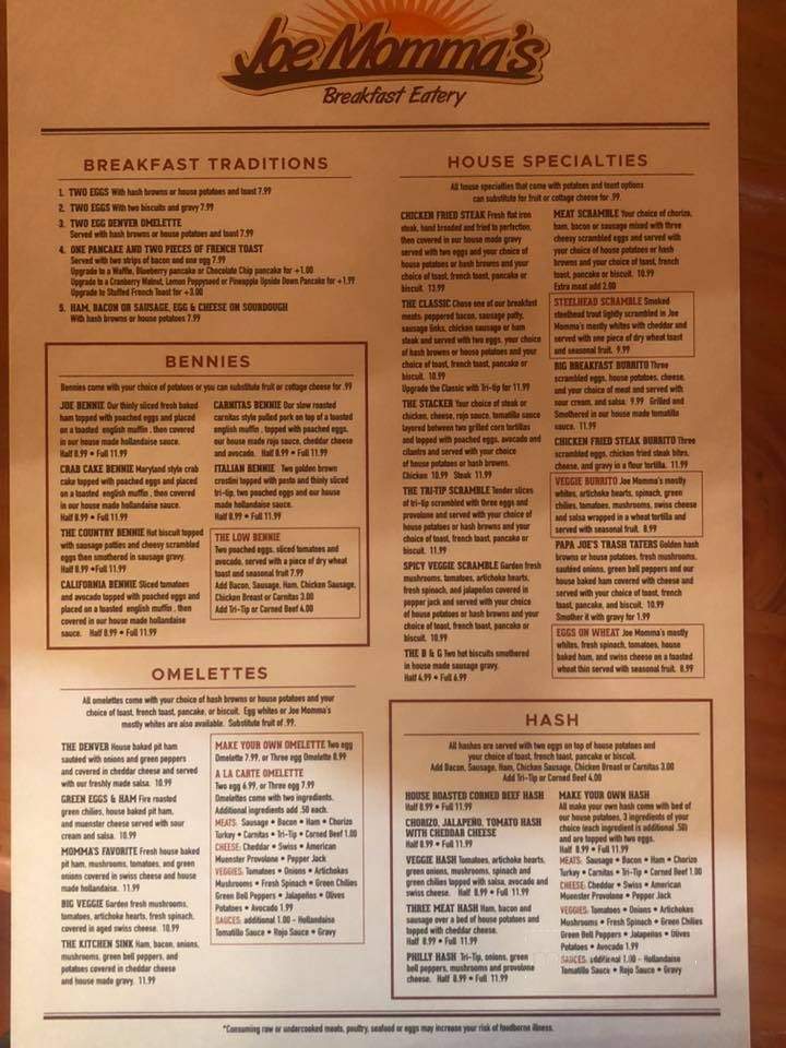 Joe Momma's - Eagle, ID menu_pic