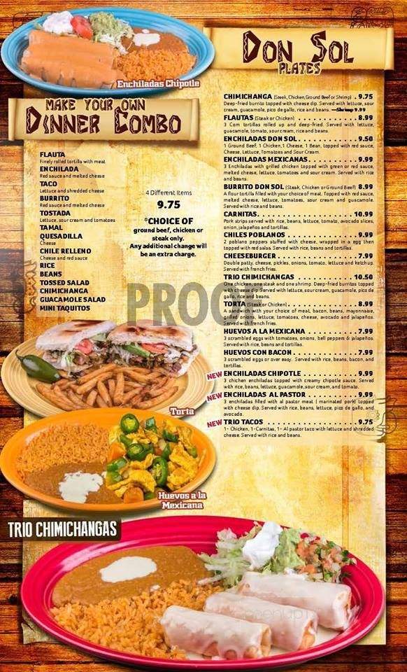 Don Sol - Mattoon, IL menu_pic