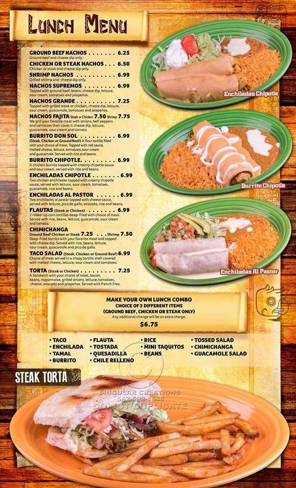 Don Sol - Mattoon, IL menu_pic