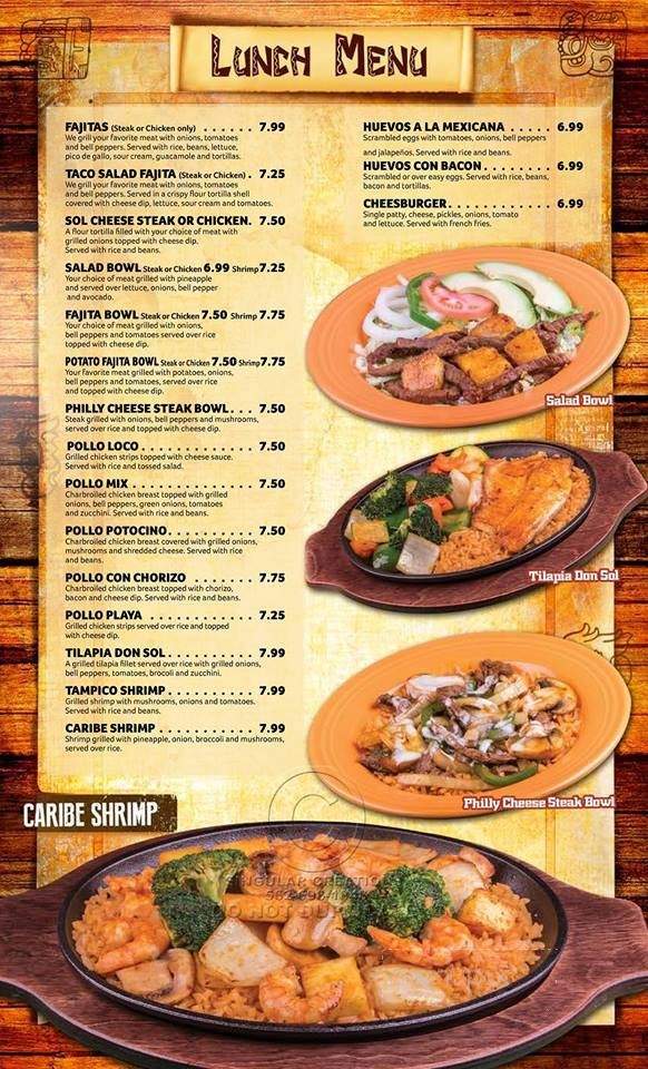 Don Sol - Mattoon, IL menu_pic