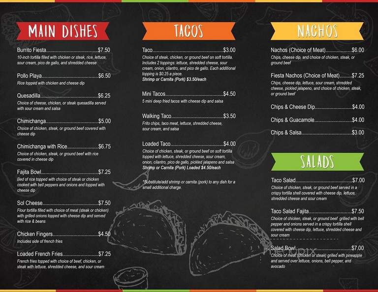 Don Sol - Mattoon, IL menu_pic
