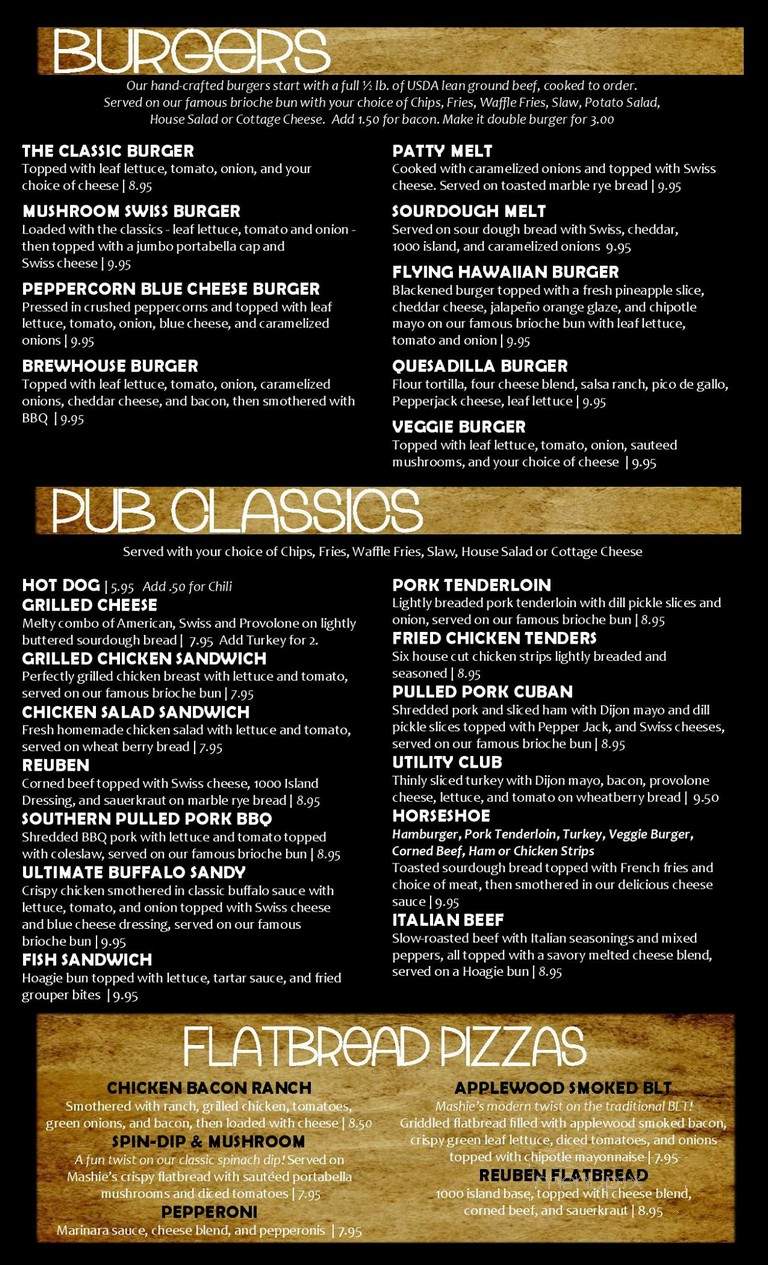Mashie's Pub Eatery - Pekin, IL menu_pic