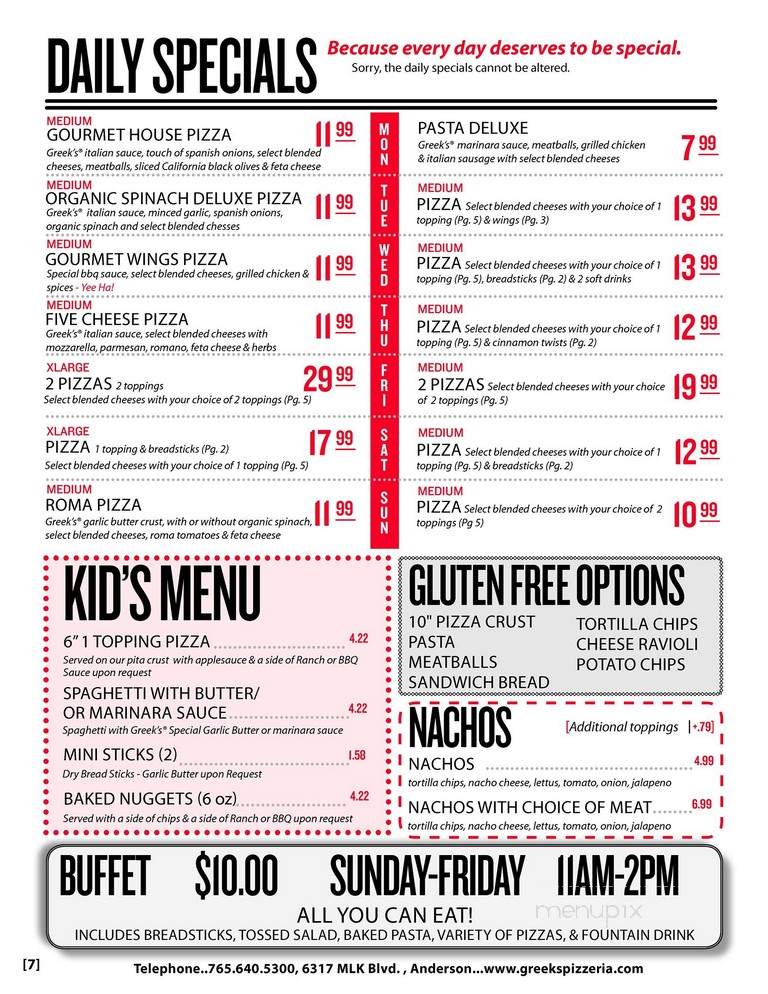 Greek's Pizzeria - Anderson, IN menu_pic