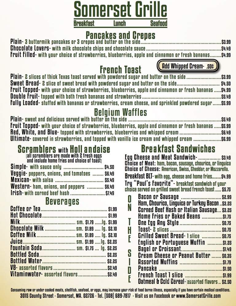 Somerset Grille - Somerset, MA menu_pic