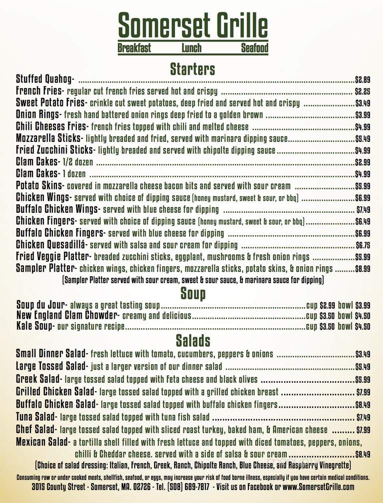Somerset Grille - Somerset, MA menu_pic