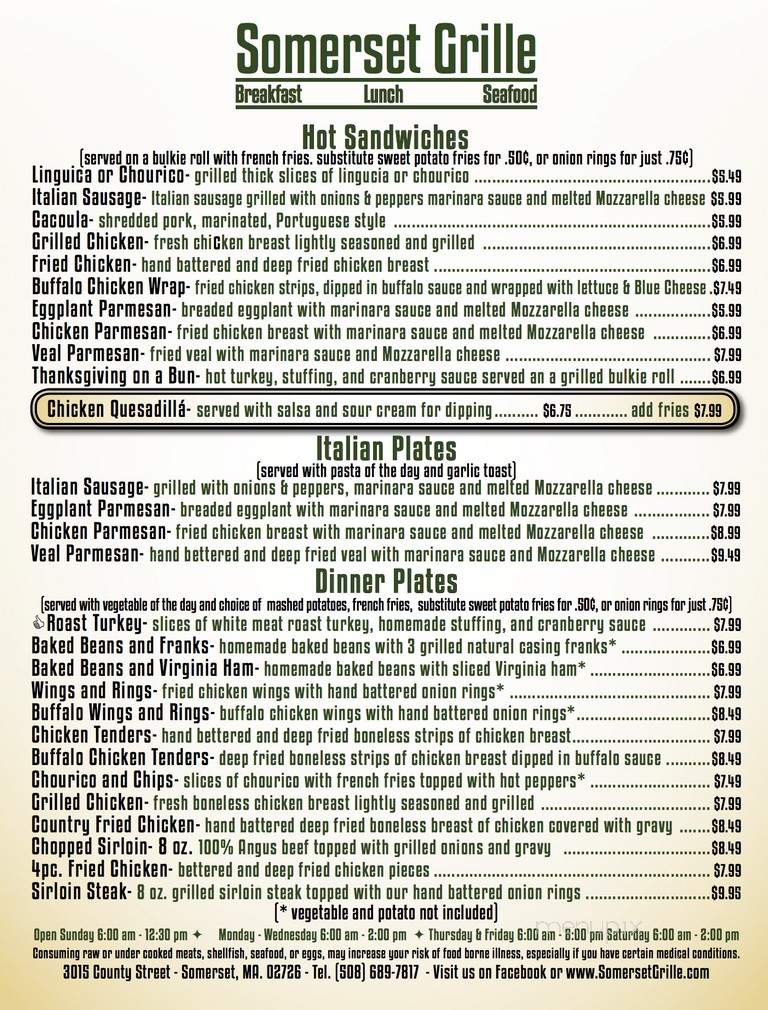 Somerset Grille - Somerset, MA menu_pic