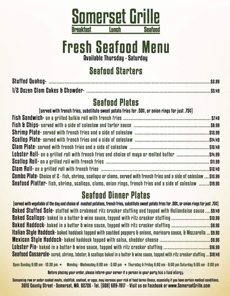 Somerset Grille - Somerset, MA menu_pic