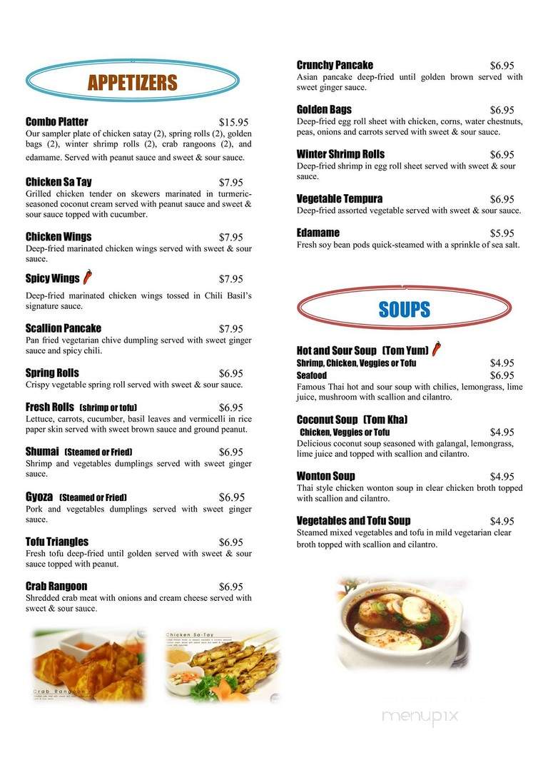 Chili Basil Thai Restaurant - Sudbury, MA menu_pic