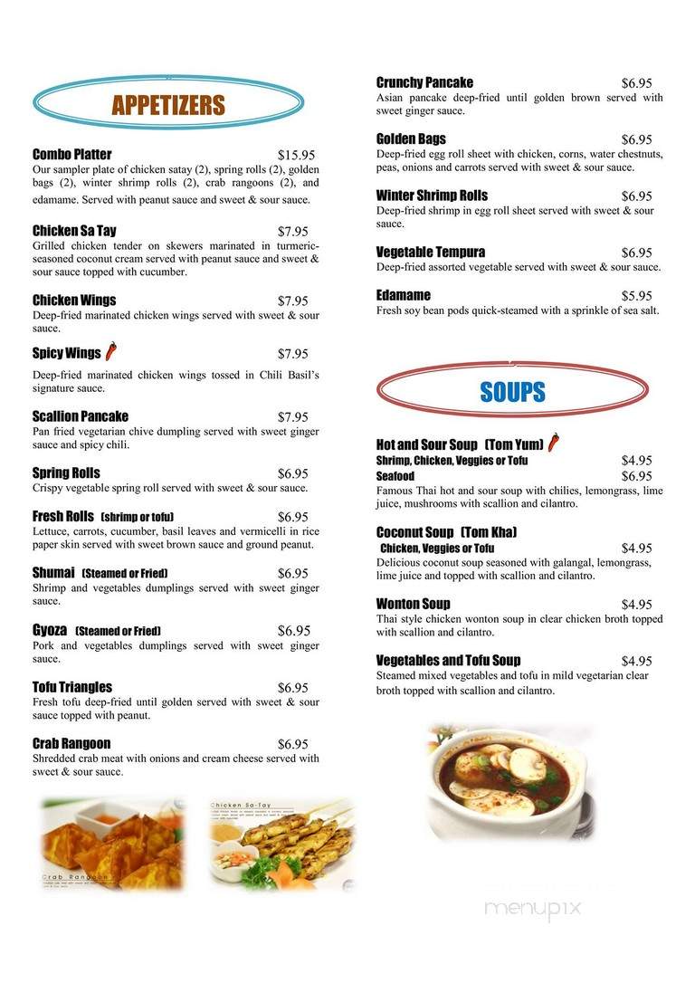 Chili Basil Thai Restaurant - Sudbury, MA menu_pic