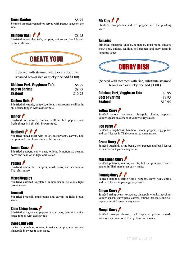 Chili Basil Thai Restaurant - Sudbury, MA menu_pic