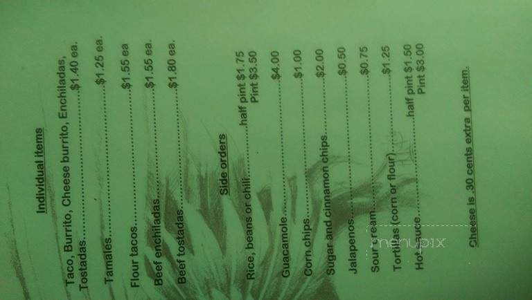 Mexico Way Kitchens - Ecorse, MI menu_pic